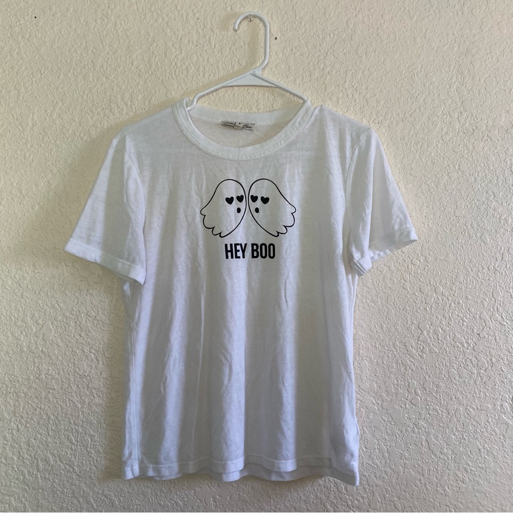Express One Eleven Hey Boo White Ghost Graphic Tee